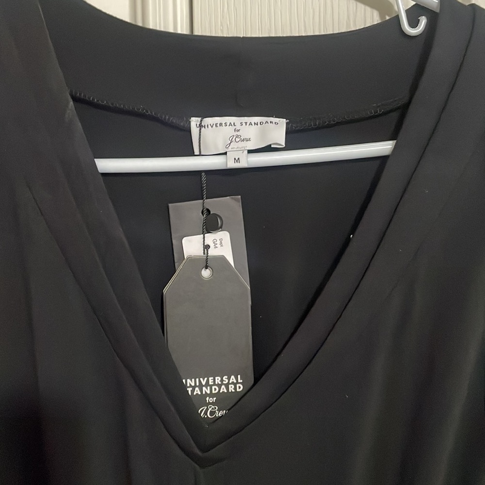 Universal Standard x J. Crew Balloon Sleeve Maxi Dress in black, size medium - Picture 3 of 4